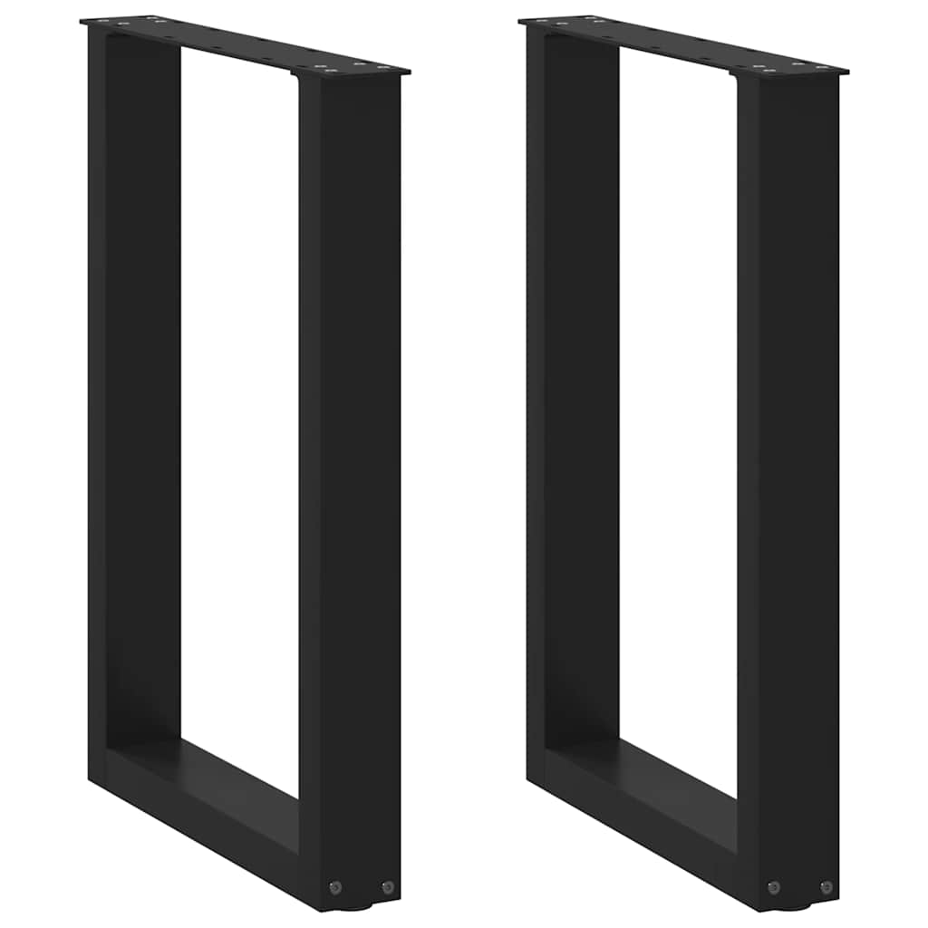 vidaXL Esstischbeine U-Form 2 Stk. Schwarz 50x(72-73) cm Stahl