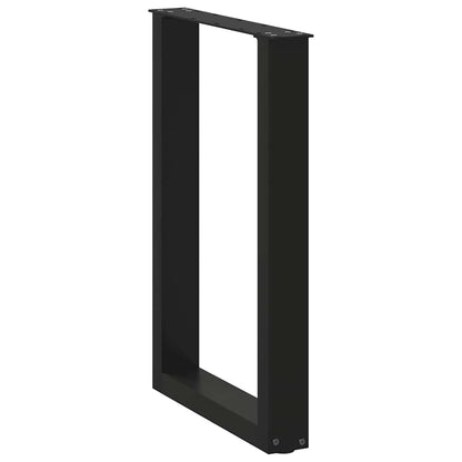 vidaXL Esstischbeine U-Form 2 Stk. Schwarz 50x(72-73) cm Stahl