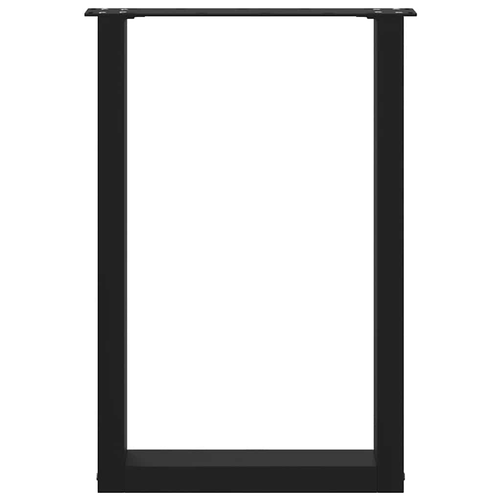 vidaXL Esstischbeine U-Form 2 Stk. Schwarz 50x(72-73) cm Stahl