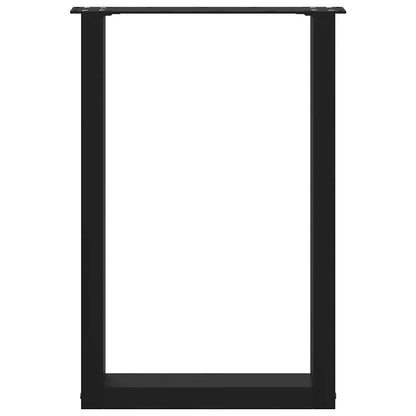vidaXL Esstischbeine U-Form 2 Stk. Schwarz 50x(72-73) cm Stahl
