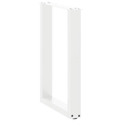 vidaXL Esstischbeine U-Form 2 Stk. Weiß 50x(72-73) cm Stahl