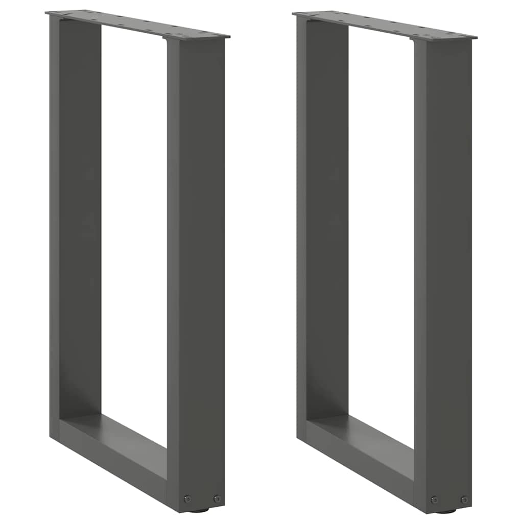 vidaXL Pieds de table à manger en U 2 pcs Anthracite 50x(72-73) cm Acier
