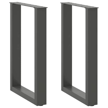 vidaXL Pieds de table à manger en U 2 pcs Anthracite 50x(72-73) cm Acier