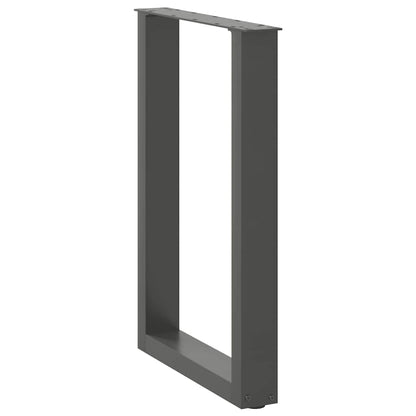 vidaXL Pieds de table à manger en U 2 pcs Anthracite 50x(72-73) cm Acier