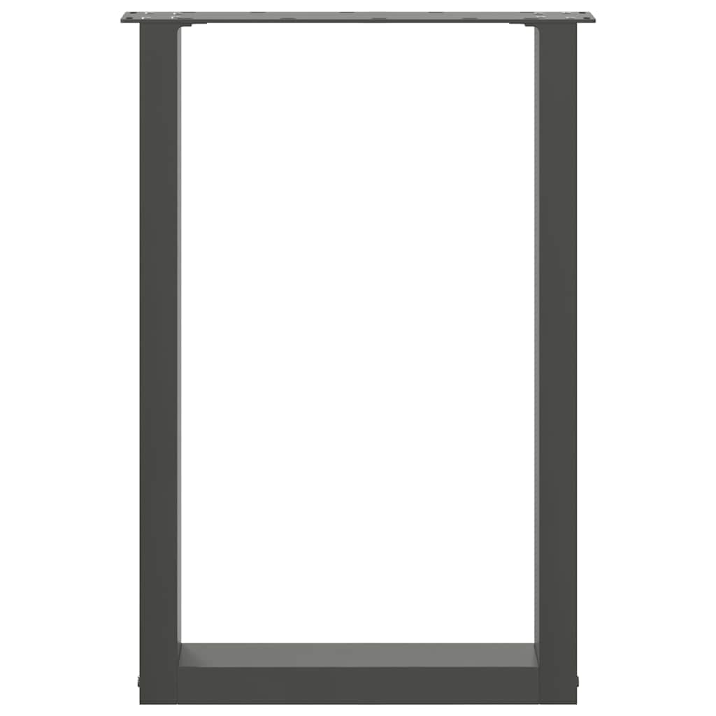 vidaXL Pieds de table à manger en U 2 pcs Anthracite 50x(72-73) cm Acier