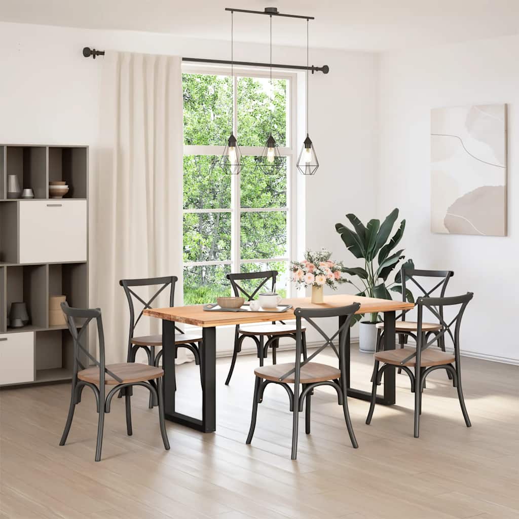 Esstischbeine U-Form 2 Stk. Schwarz 60x(72-73) cm Stahl