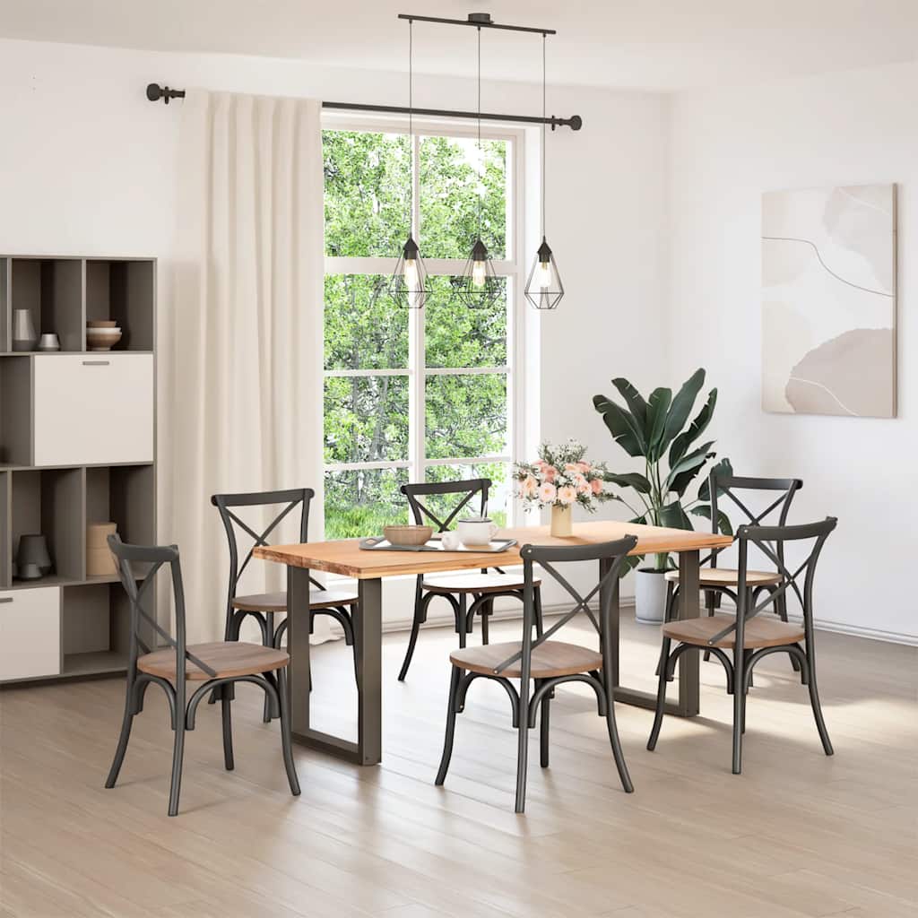 Esstischbeine U-Form 2 Stk. Naturstahl 60x(72-73) cm Stahl