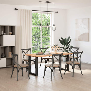 vidaXL Pieds de table à manger en U 2 pcs Noir 70x(72-73) cm Acier