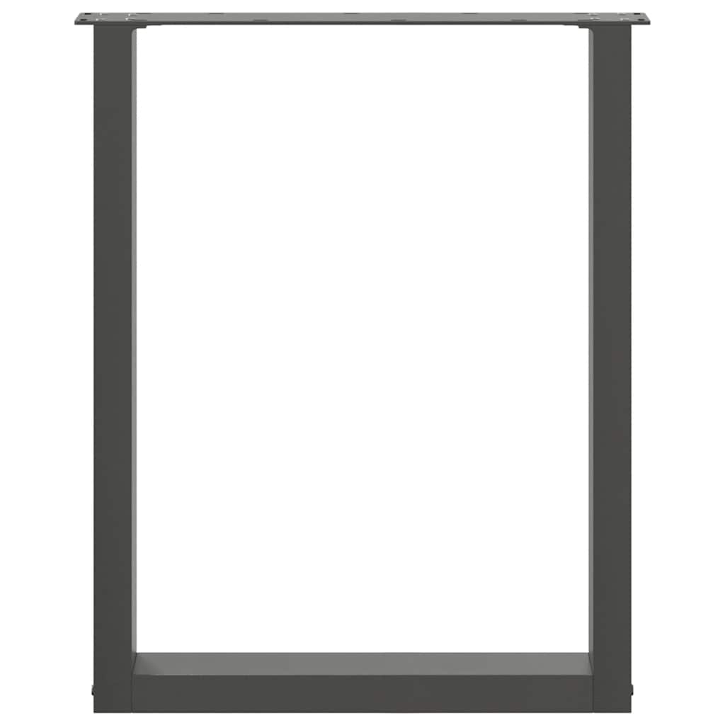 vidaXL Pieds de table à manger en U 2 pcs Noir 70x(72-73) cm Acier