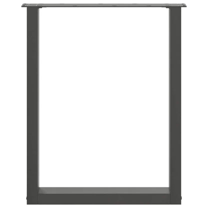vidaXL Pieds de table à manger en U 2 pcs Noir 70x(72-73) cm Acier
