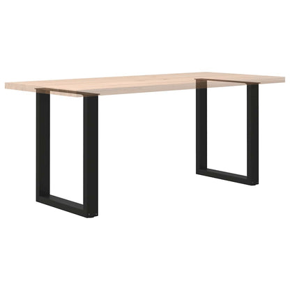 vidaXL Pieds de table à manger en U 2 pcs Noir 70x(72-73) cm Acier