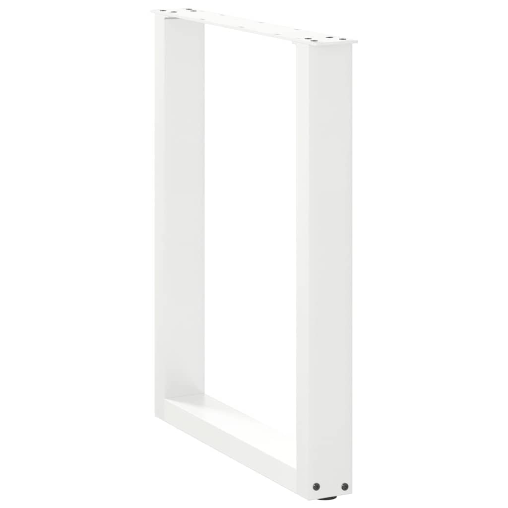vidaXL Esstischbeine U-Form 2 Stk. Weiß 70x(72-73) cm Stahl