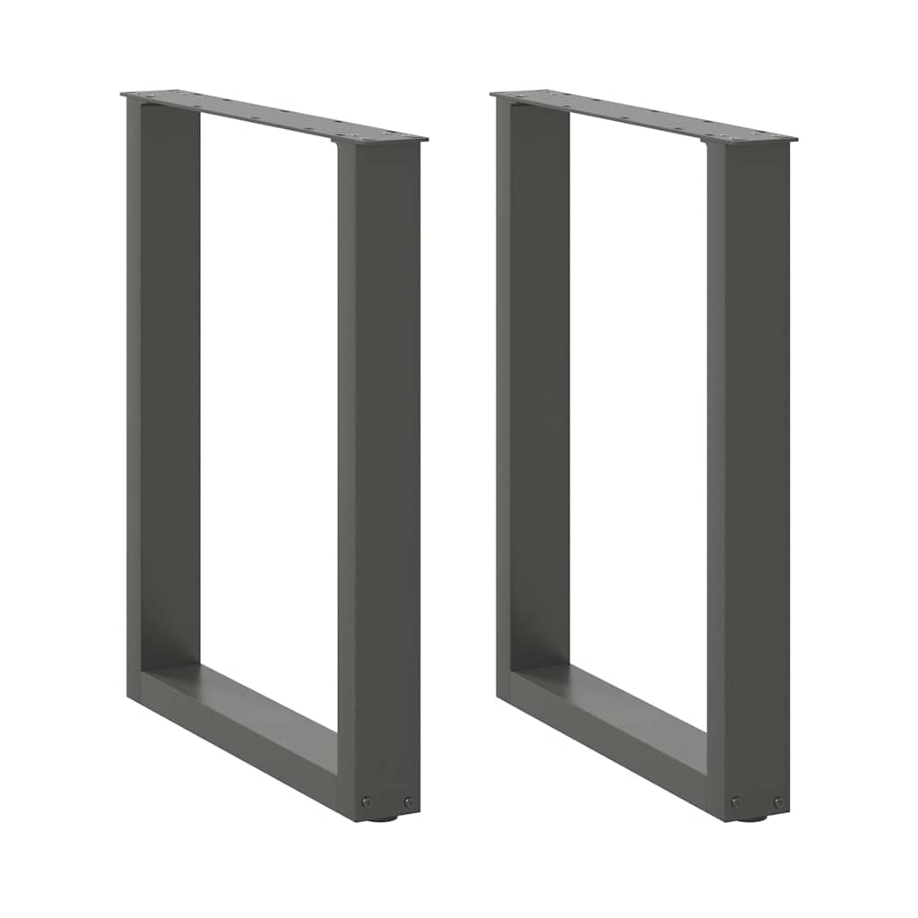 vidaXL Pieds de table à manger en U 2 pcs Anthracite 70x(72-73) cm Acier