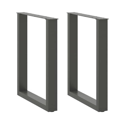 vidaXL Pieds de table à manger en U 2 pcs Anthracite 70x(72-73) cm Acier