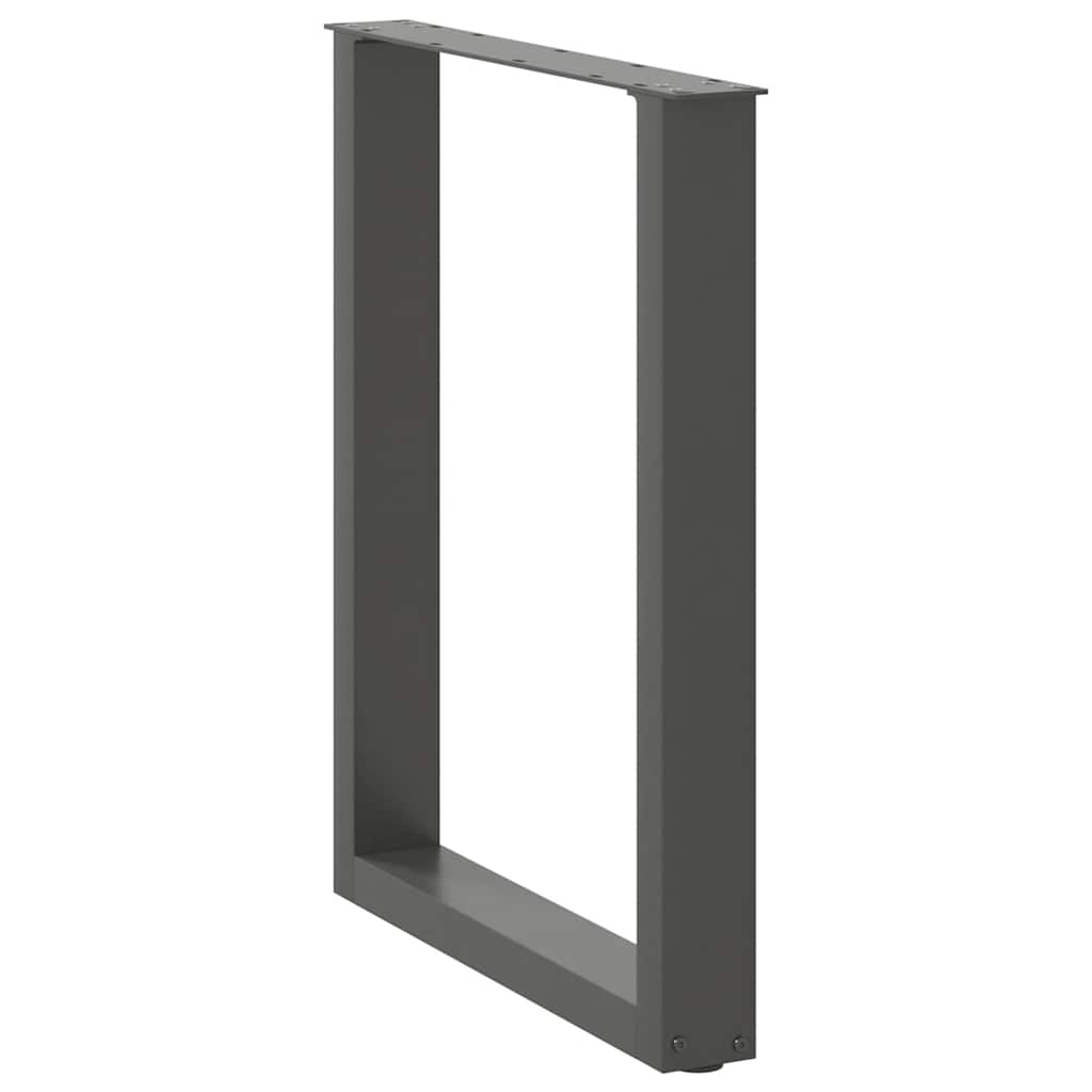 vidaXL Pieds de table à manger en U 2 pcs Anthracite 70x(72-73) cm Acier