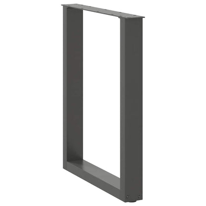 vidaXL Pieds de table à manger en U 2 pcs Anthracite 70x(72-73) cm Acier