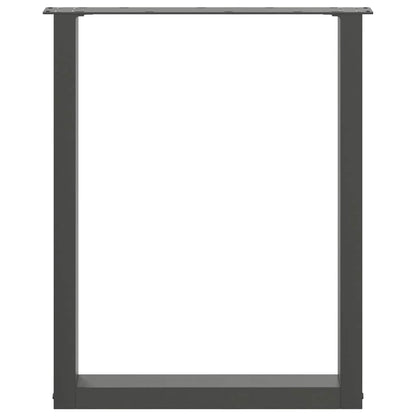 vidaXL Pieds de table à manger en U 2 pcs Anthracite 70x(72-73) cm Acier
