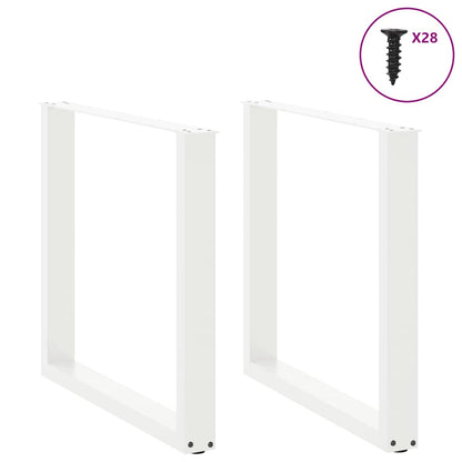 vidaXL Esstischbeine U-Form 2 Stk. Weiß 80x(72-73) cm Stahl
