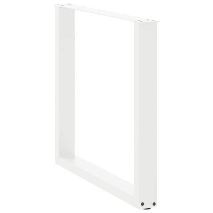 vidaXL Esstischbeine U-Form 2 Stk. Weiß 80x(72-73) cm Stahl