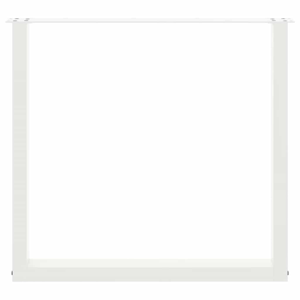 vidaXL Esstischbeine U-Form 2 Stk. Weiß 80x(72-73) cm Stahl
