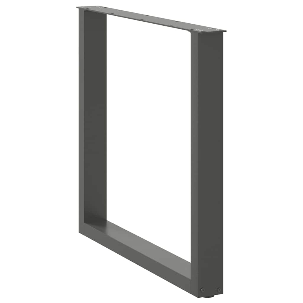 vidaXL Pieds de table à manger en U 2 pcs Anthracite 80x(72-73) cm Acier