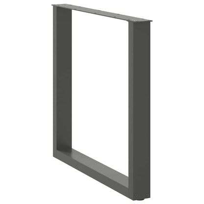 vidaXL Pieds de table à manger en U 2 pcs Anthracite 80x(72-73) cm Acier