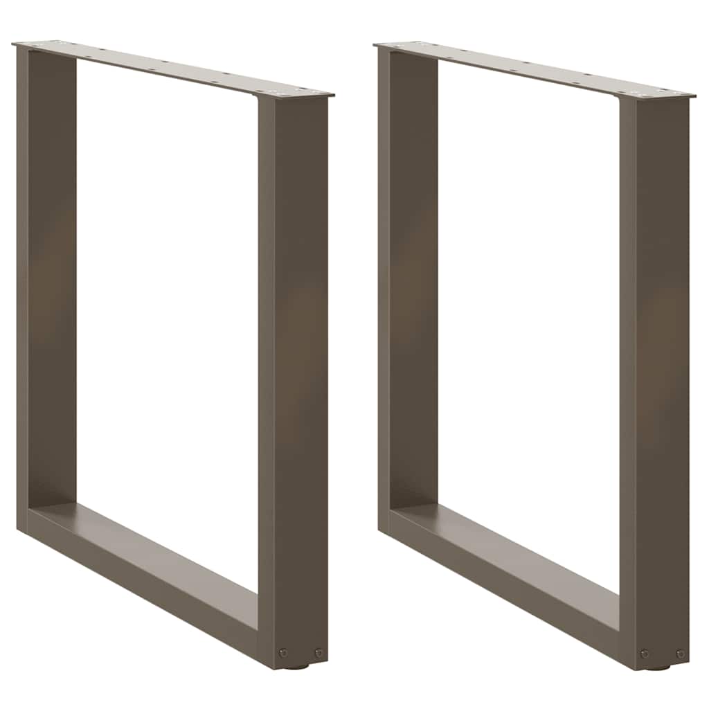 Esstischbeine U-Form 2 Stk. Naturstahl 80x(72-73) cm Stahl