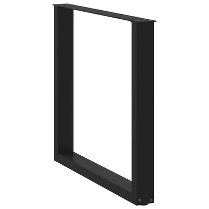 vidaXL Pieds de table à manger en U 2 pcs Noir 90x(72-73) cm Acier