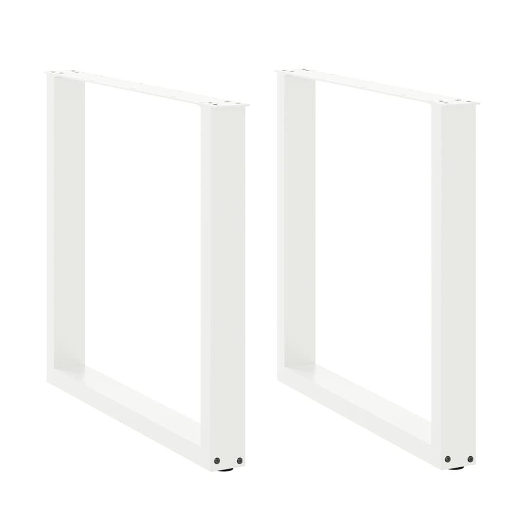 vidaXL Esstischbeine U-Form 2 Stk. Weiß 90x(72-73) cm Stahl