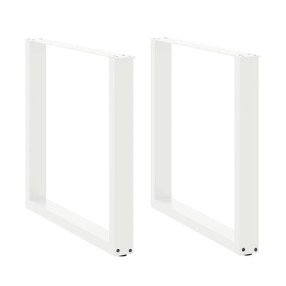 vidaXL Esstischbeine U-Form 2 Stk. Weiß 90x(72-73) cm Stahl