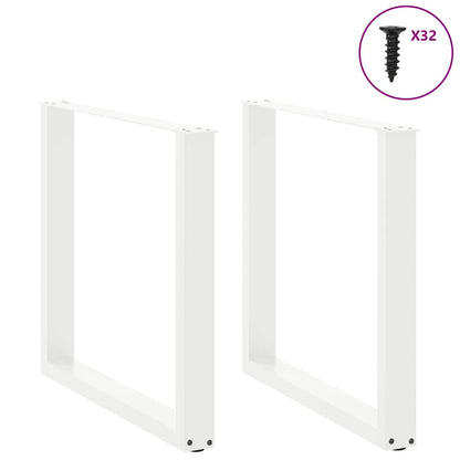 vidaXL Esstischbeine U-Form 2 Stk. Weiß 90x(72-73) cm Stahl