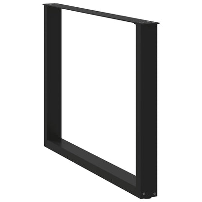 vidaXL Esstischbeine U-Form 2 Stk. Schwarz 100x(72-73) cm Stahl