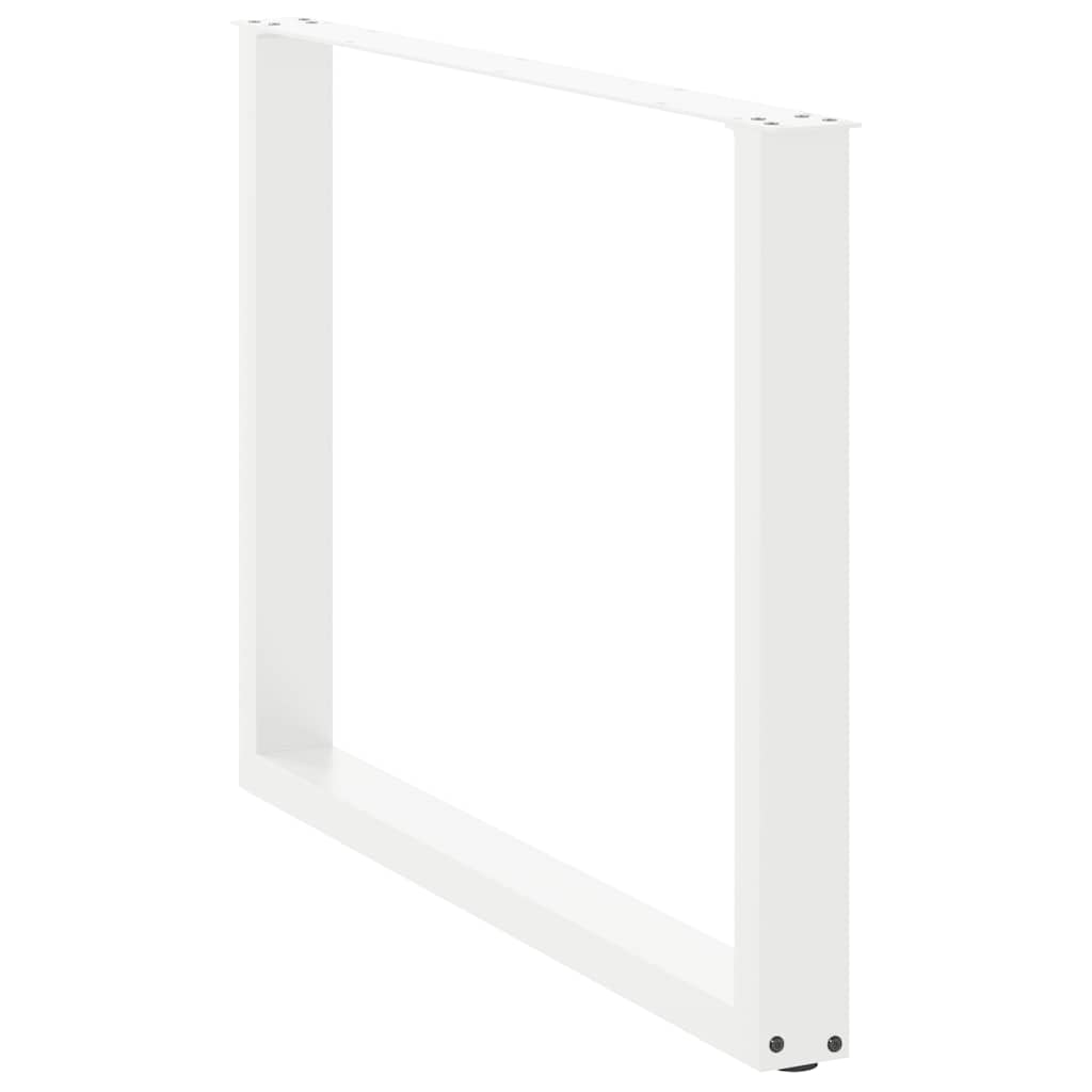 vidaXL Esstischbeine U-Form 2 Stk. Weiß 100x(72-73) cm Stahl