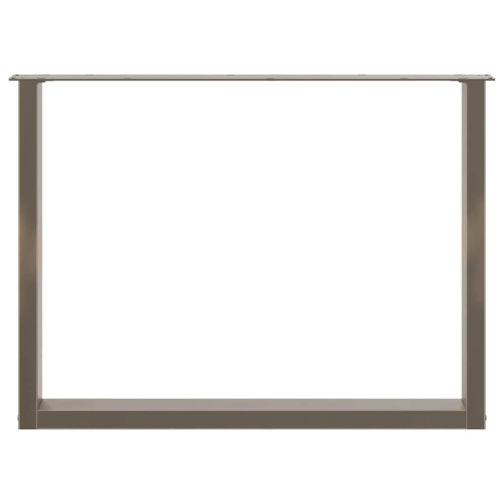 Esstischbeine U-Form 2 Stk. Naturstahl 100x(72-73) cm Stahl