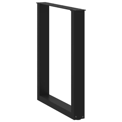 vidaXL Pieds de table à manger en U 3 pcs. Noir 70x(72-73) cm Acier
