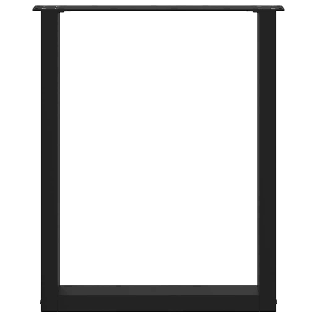 vidaXL Pieds de table à manger en U 3 pcs. Noir 70x(72-73) cm Acier