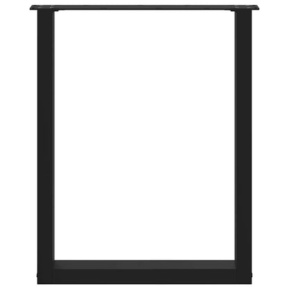 vidaXL Pieds de table à manger en U 3 pcs. Noir 70x(72-73) cm Acier