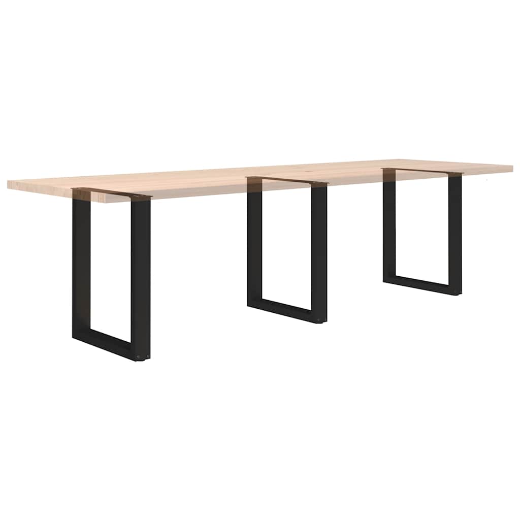 vidaXL Pieds de table à manger en U 3 pcs. Noir 70x(72-73) cm Acier
