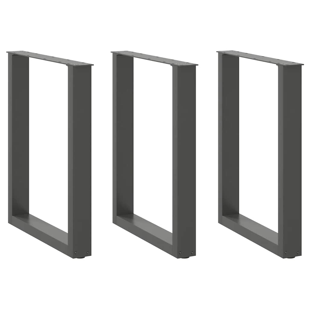 Esstischbeine U-Form 3 Stk. Anthrazit 70x(72-73) cm Stahl
