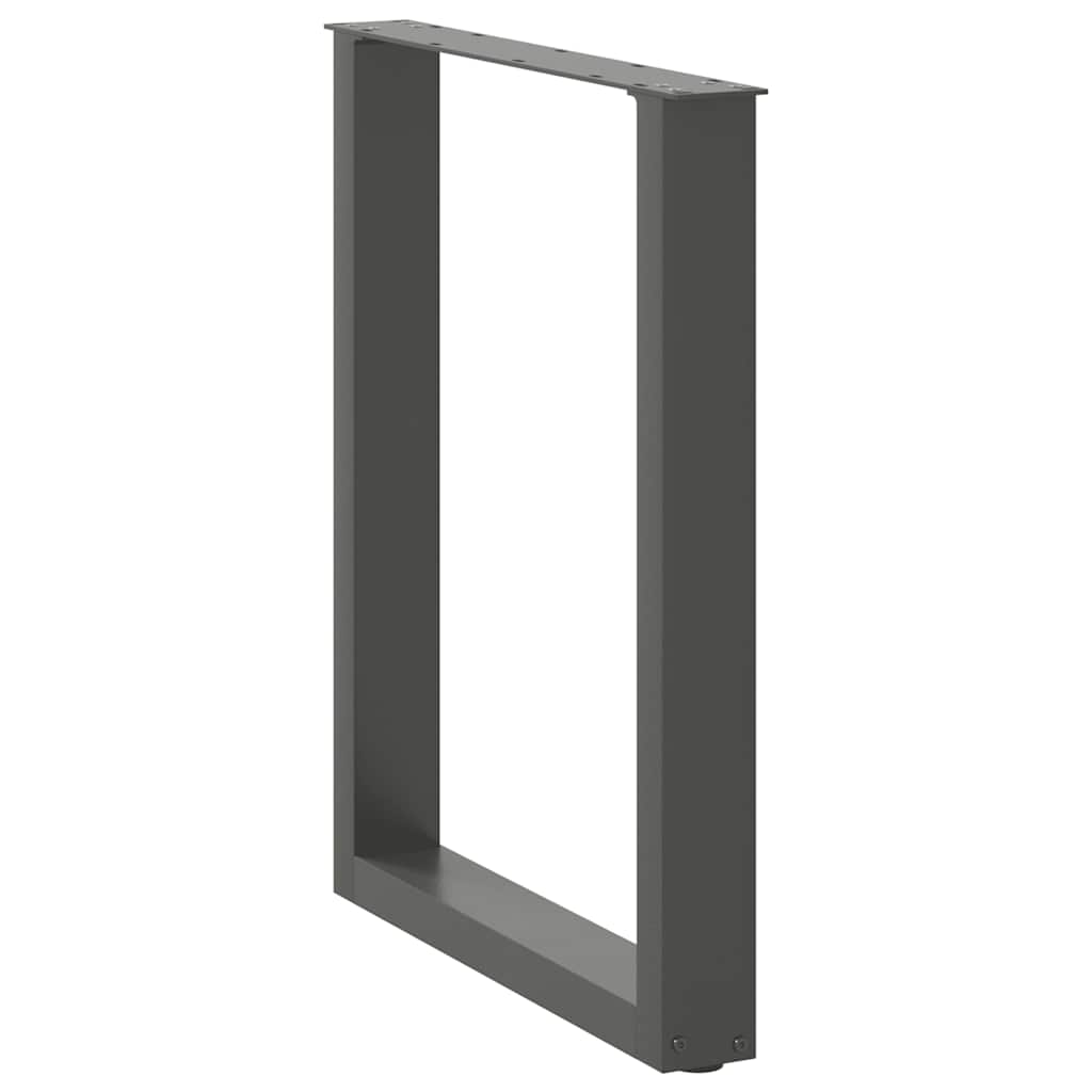 vidaXL Pieds de table à manger en U 3 pcs Anthracite 70x(72-73) cm Acier