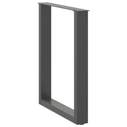 vidaXL Pieds de table à manger en U 3 pcs Anthracite 70x(72-73) cm Acier
