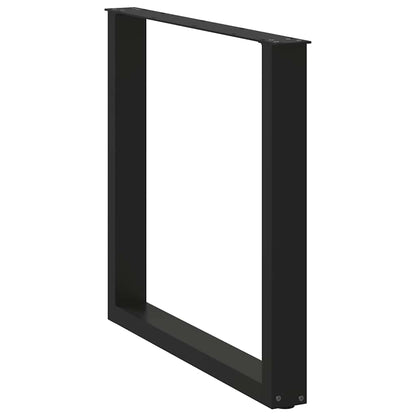 vidaXL Esstischbeine U-Form 3 Stk. Schwarz 80x(72-73) cm Stahl