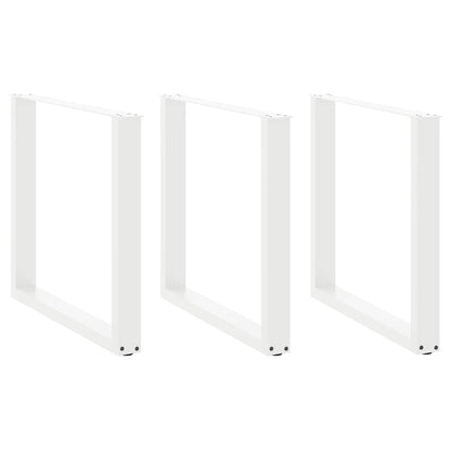 vidaXL Esstischbeine U-Form 3 Stk. Weiß 80x(72-73) cm Stahl
