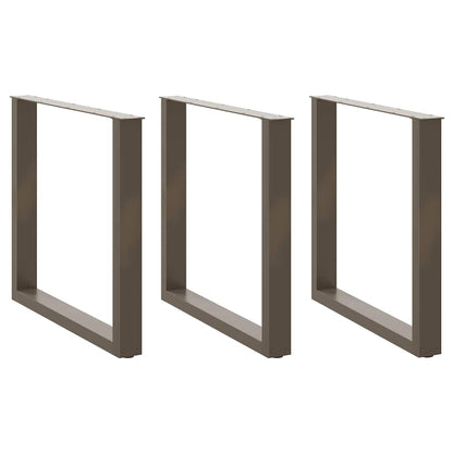 Esstischbeine U-Form 3 Stk. Naturstahl 80x(72-73) cm Stahl