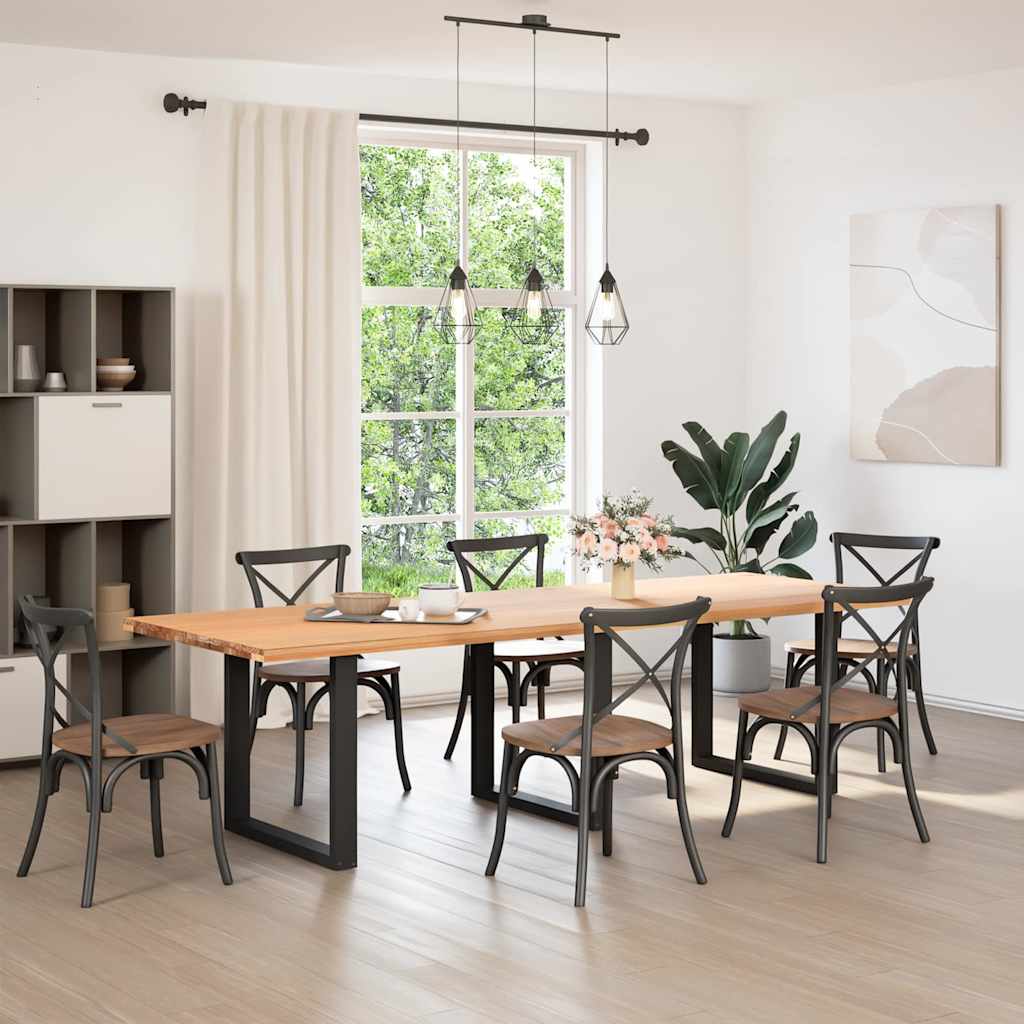 Esstischbeine U-Form 3 Stk. Schwarz 90x(72-73) cm Stahl