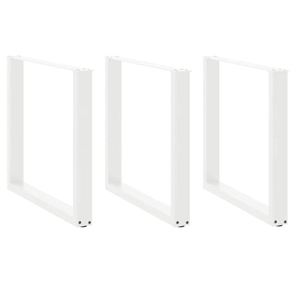vidaXL Pieds de table à manger en U 3 pcs Blanc 90x(72-73) cm Acier