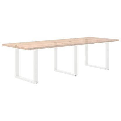 vidaXL Pieds de table à manger en U 3 pcs Blanc 90x(72-73) cm Acier