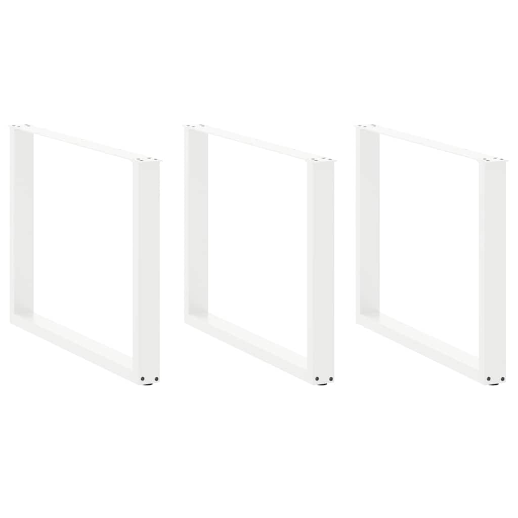 vidaXL Esstischbeine U-Form 3 Stk. Weiß 100x(72-73) cm Stahl