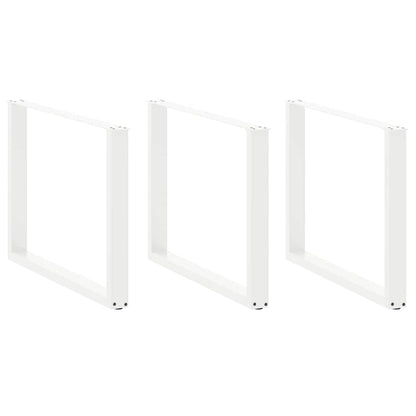 vidaXL Esstischbeine U-Form 3 Stk. Weiß 100x(72-73) cm Stahl