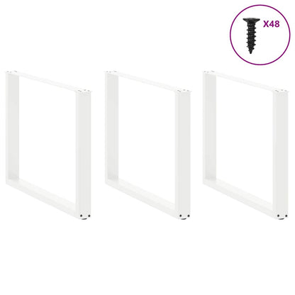 vidaXL Esstischbeine U-Form 3 Stk. Weiß 100x(72-73) cm Stahl